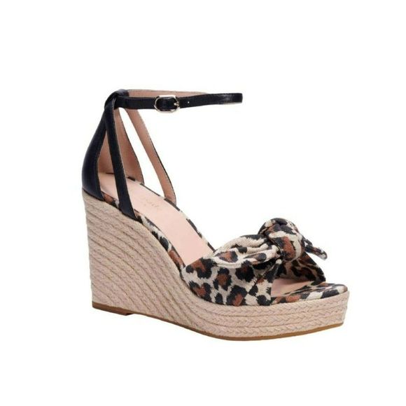 kate spade Shoes - Kate SPADE New York Womens Tianna Linen Ankle Strap Wedge Sandals, NIB